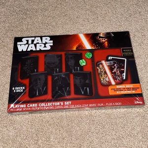 Disney Star Wars Series Collectors set playing cards (I-VI), bonus deck and dice